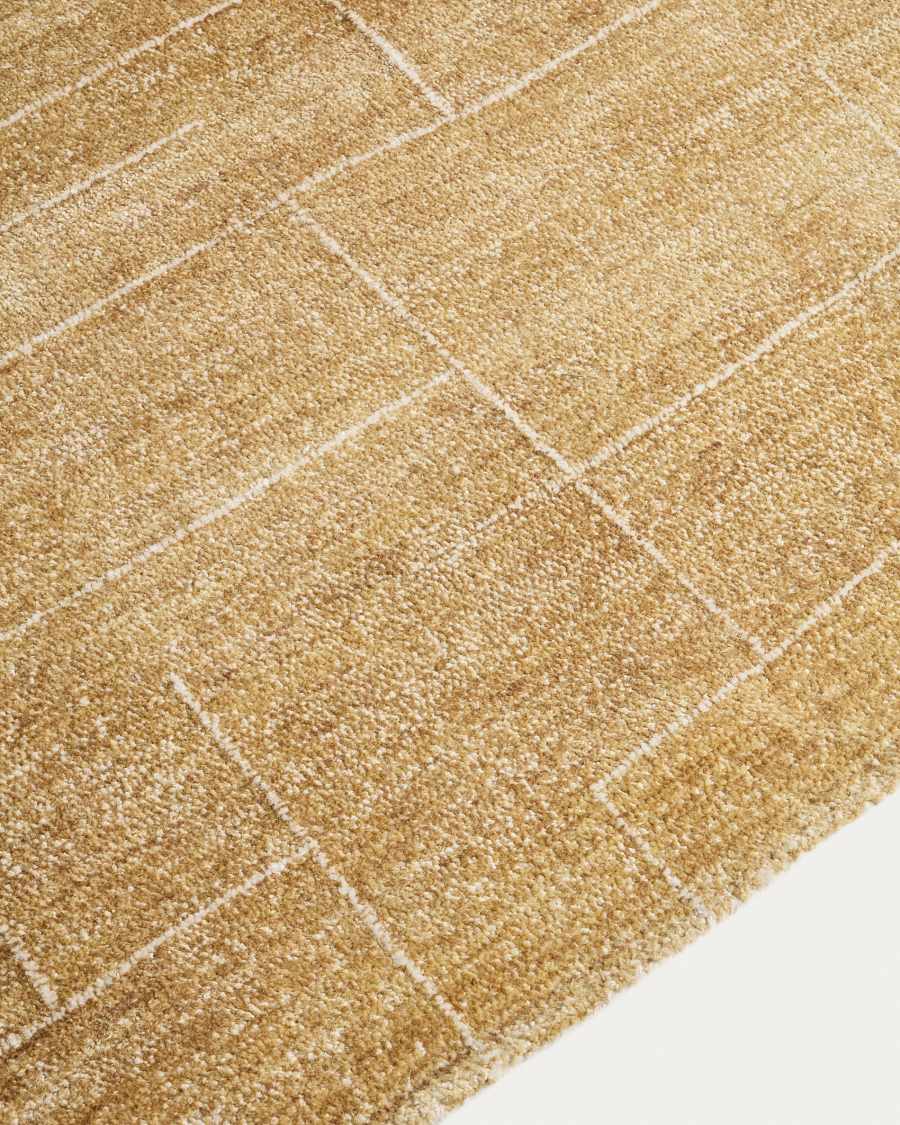 Teppich Japandi Wolle Viskose Senf 160x230 cm