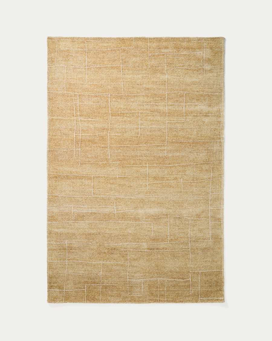 Teppich Japandi Wolle Viskose Senf 160x230 cm