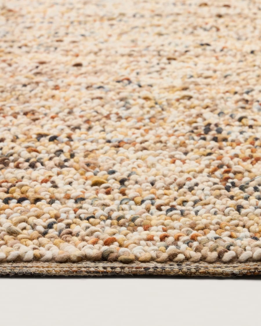 Mehrfarbiger Japandi Teppich aus Wolle