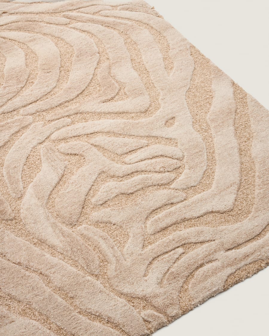 Zebra Teppich Wolle Japandi