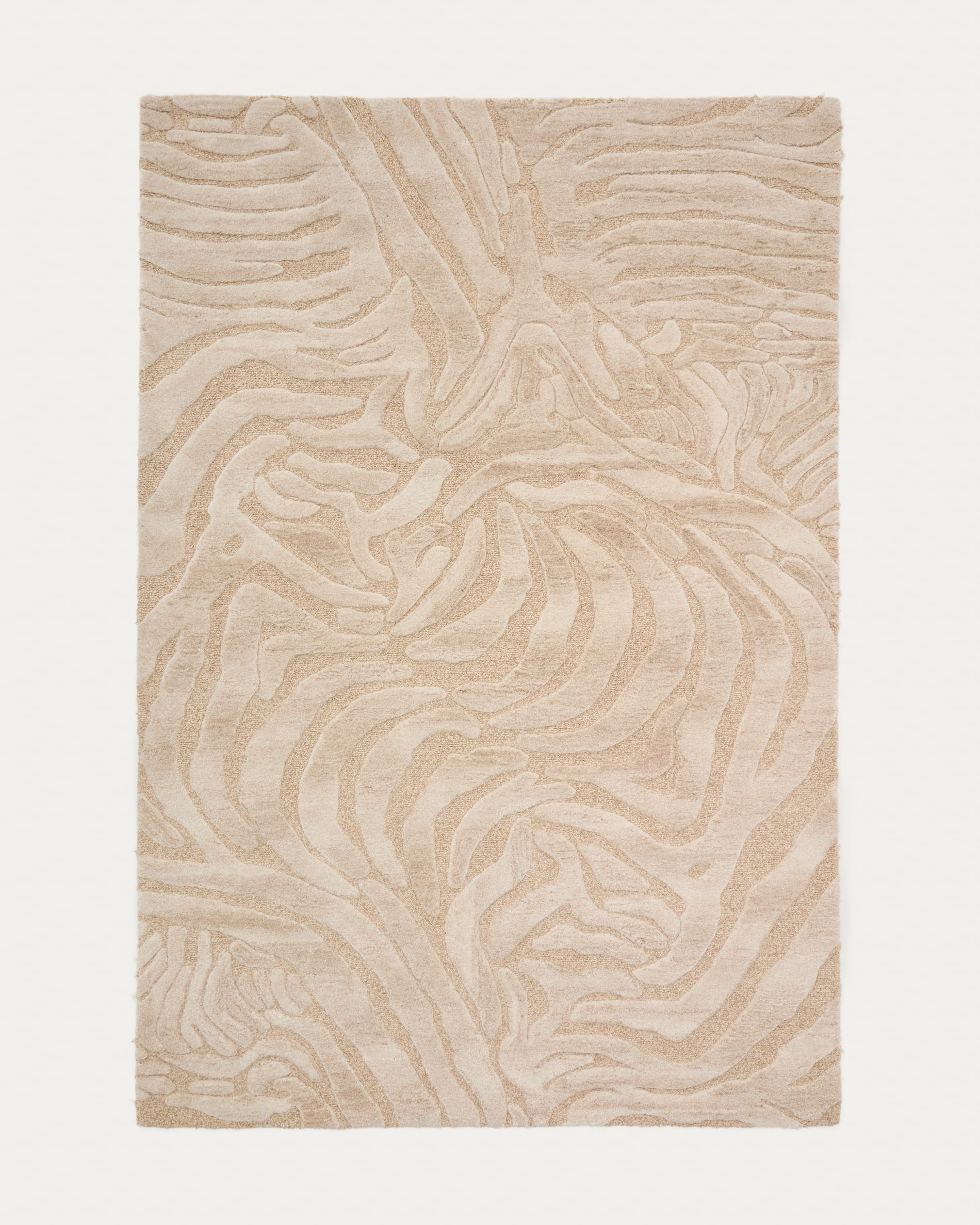 Zebra Teppich Wolle Japandi