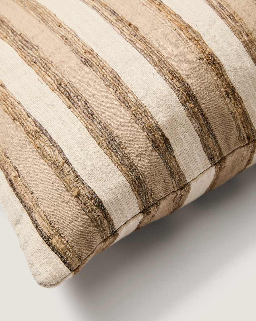 Japandi Kissenbezug Seide Jacquard Ecru 40x60 cm