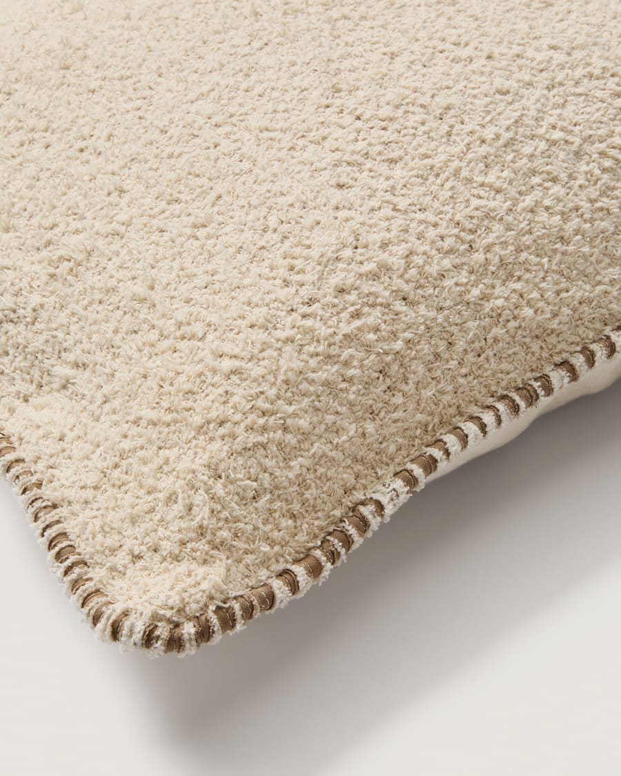 Beige Bouclé Japandi Kissenbezug