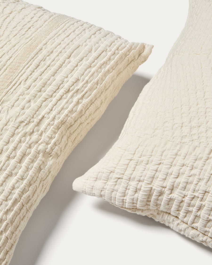 Japandi Kissenbezüge Set Gestreift Baumwolle