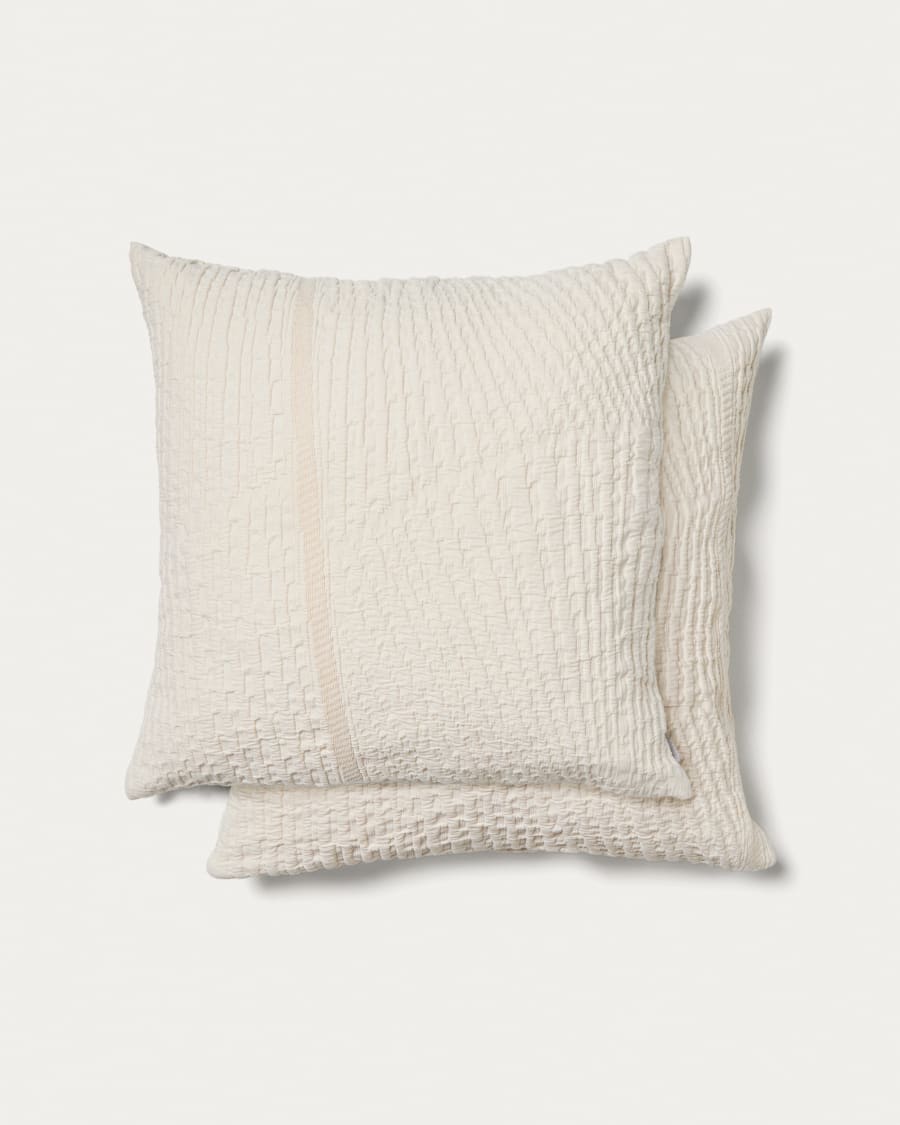 Japandi Kissenbezüge Set Gestreift Baumwolle