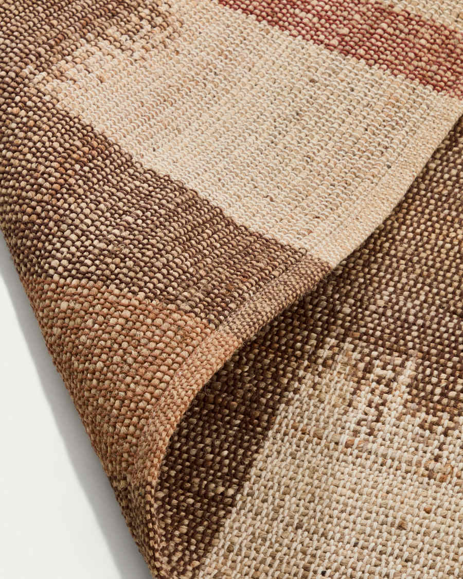 Teppich Japandi Jute Mehrfarbig Ikat 200x300 cm