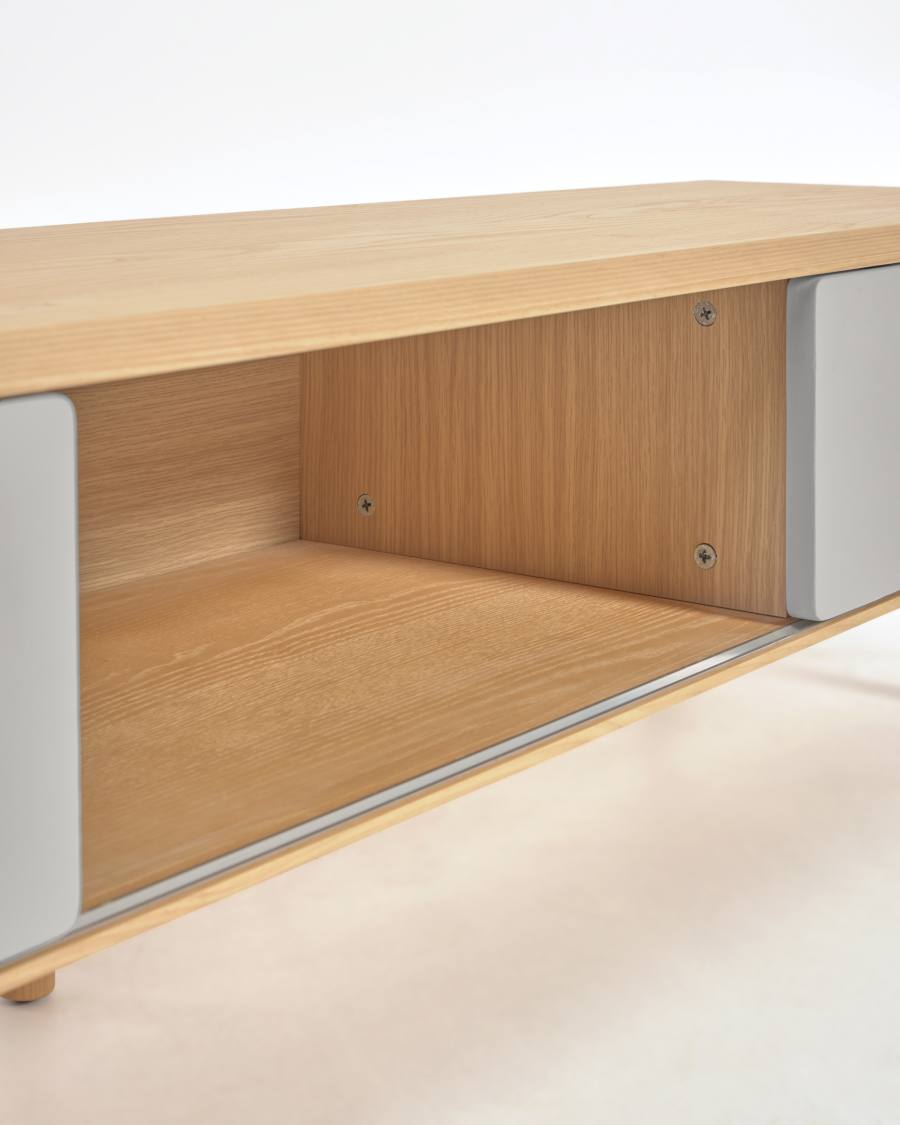 TV-Schrank Japandi Eschenholz 2 Türen 180x41 cm