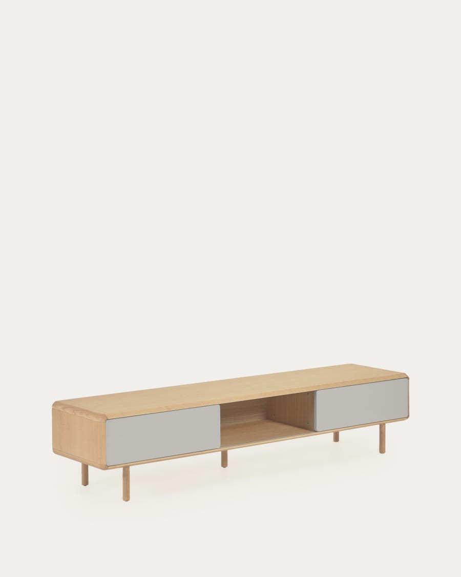 TV-Schrank Japandi Eschenholz 2 Türen 180x41 cm