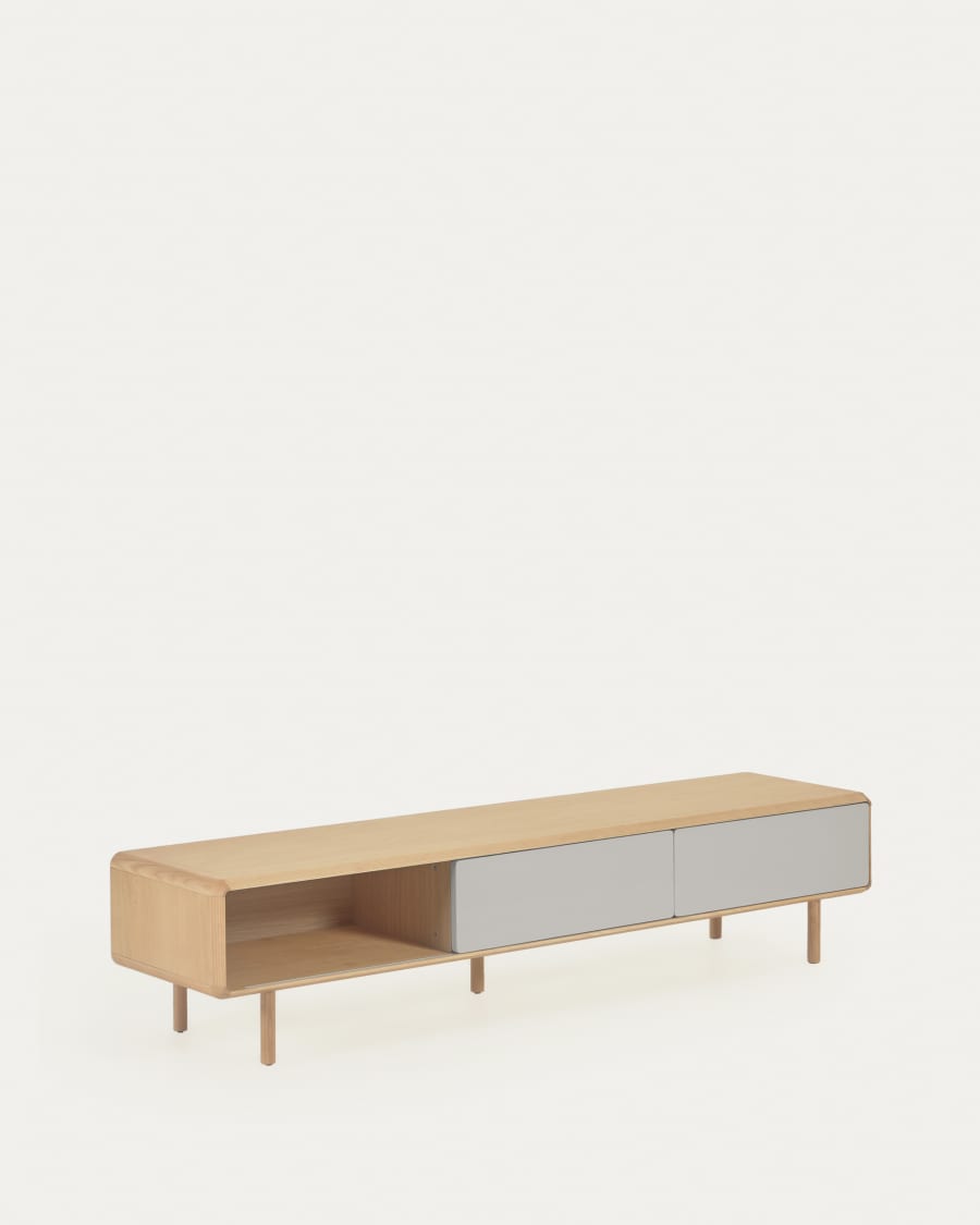 TV-Schrank Japandi Eschenholz 2 Türen 180x41 cm