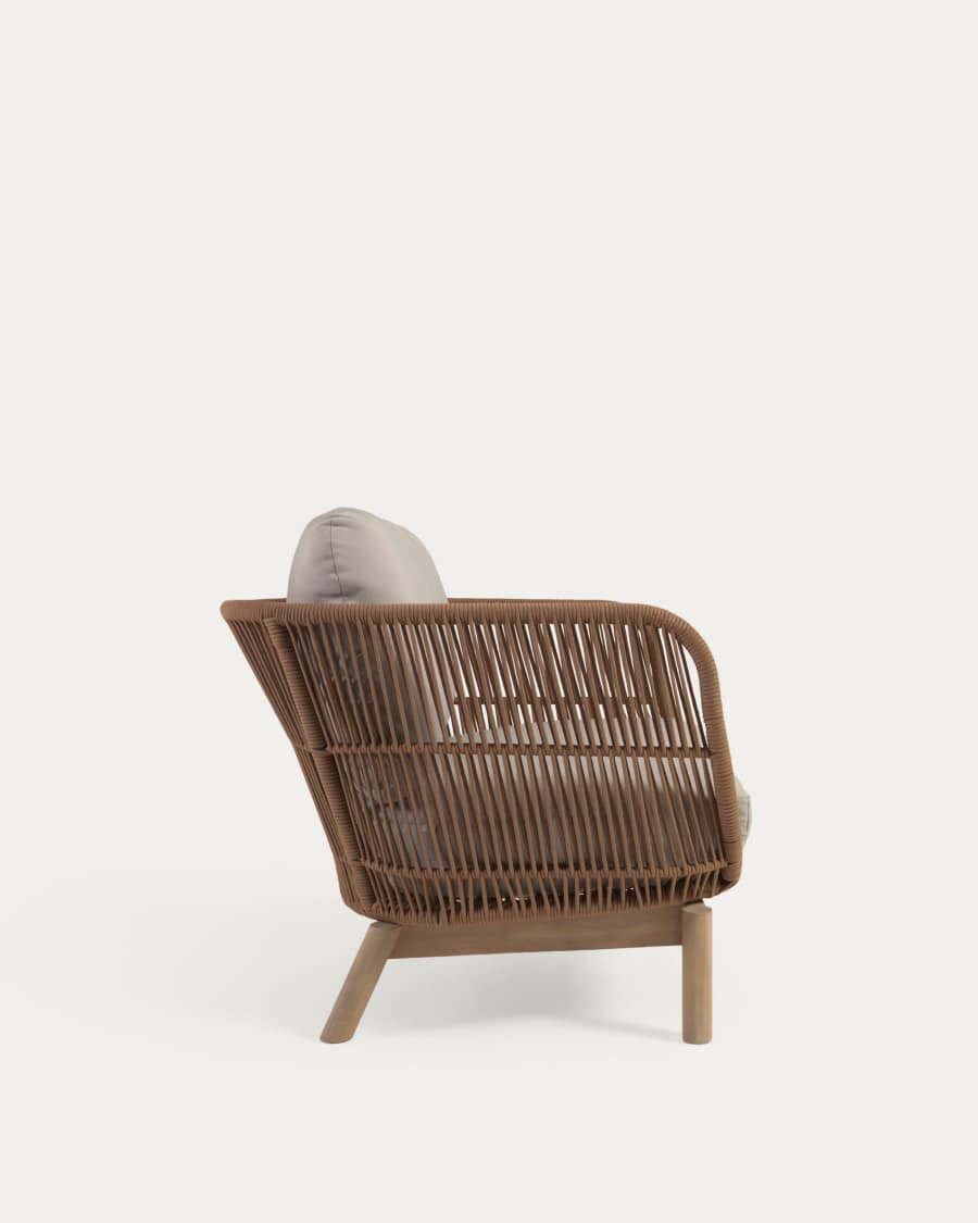 Sessel Japandi Beige Seil Akazienholz