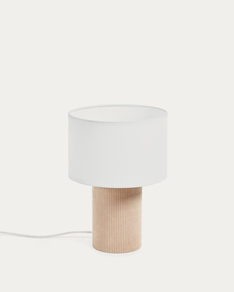 Japandi Tischlampe mit Kordel in Beige