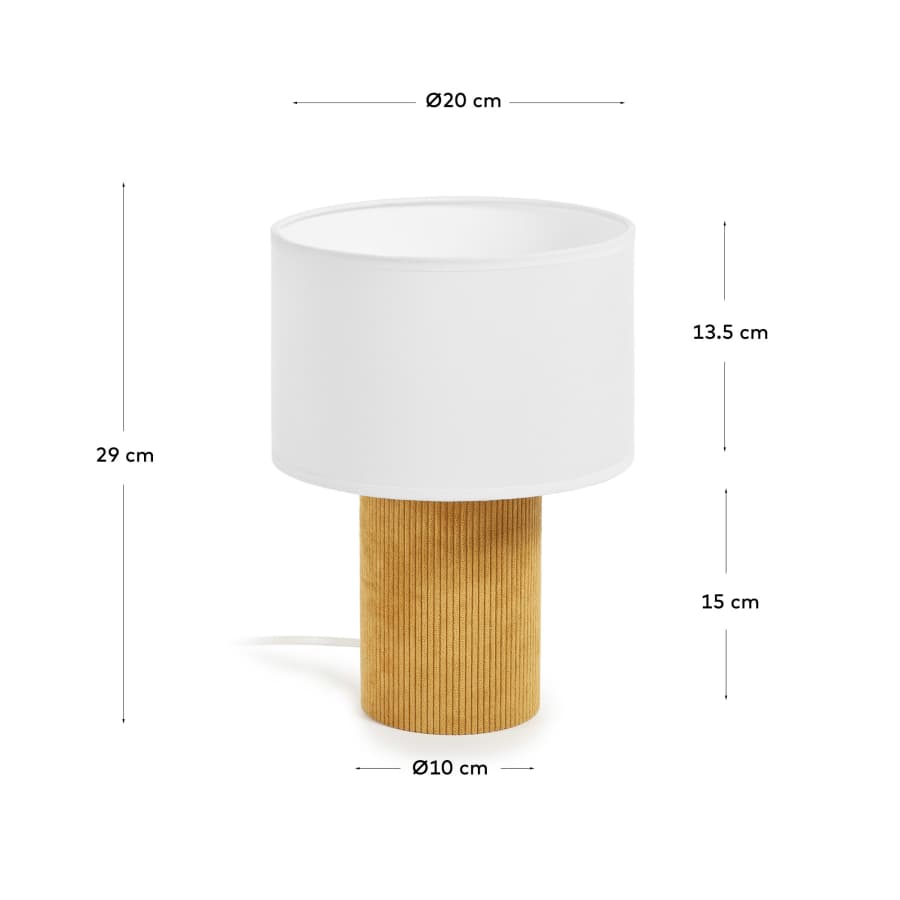 Tischlampe Japandi Kordel Senfgelb
