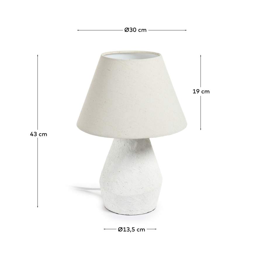 Tischlampe Japandi Magnesia Weiß