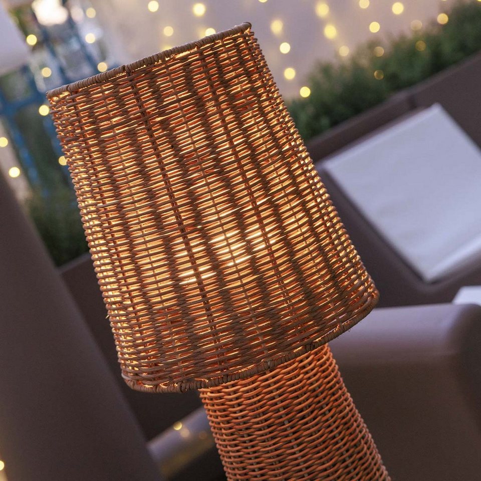 Japandi Outdoor-Stehlampe aus Rattan mit LED