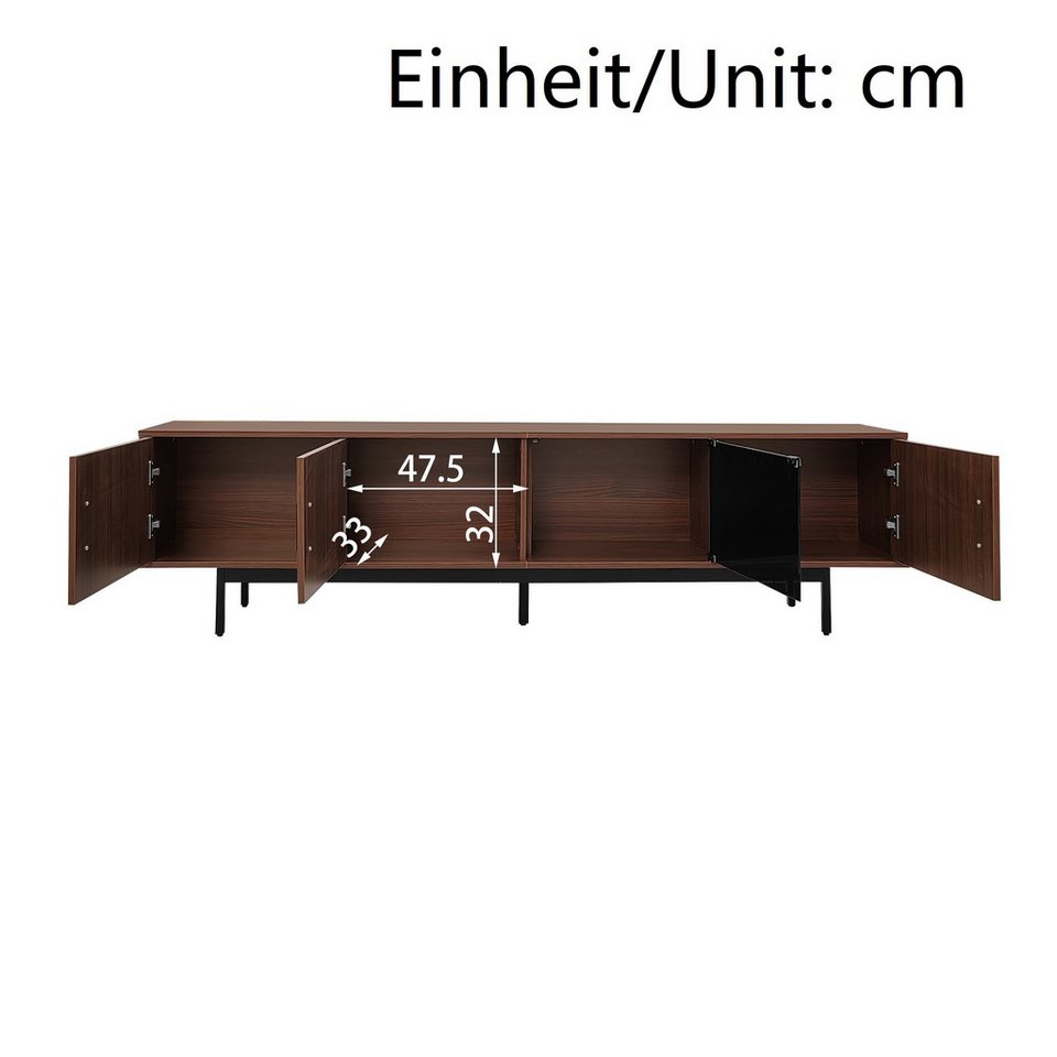 Japandi Lowboard mit geschnitzter Front und LED