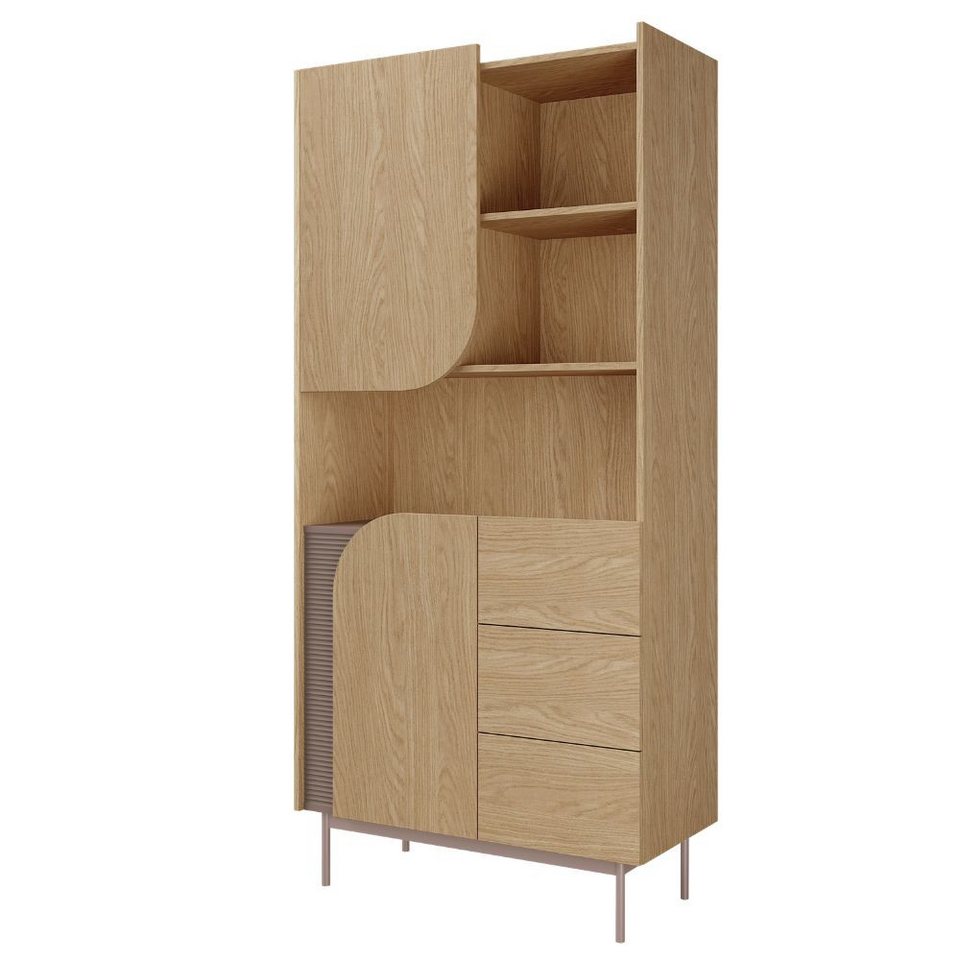 Japandi Hochschrank mit 3 Schubladen