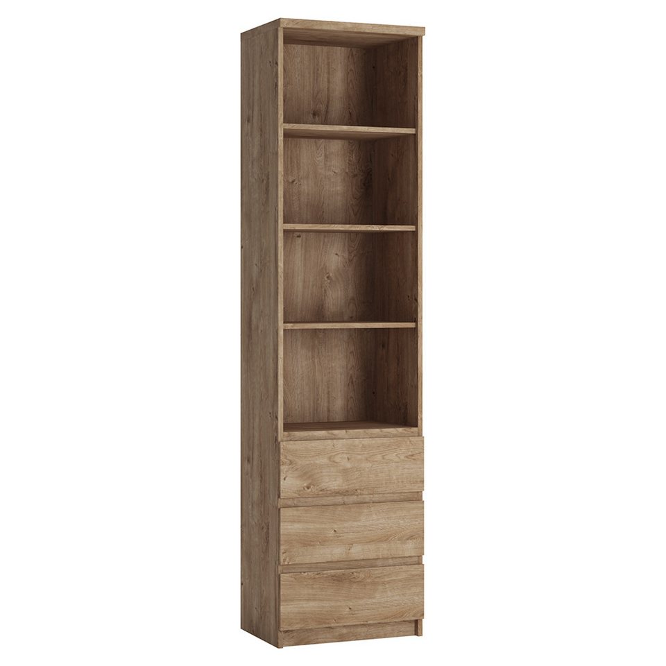 Japandi Schrank-Regal-Kombination in Eichenoptik