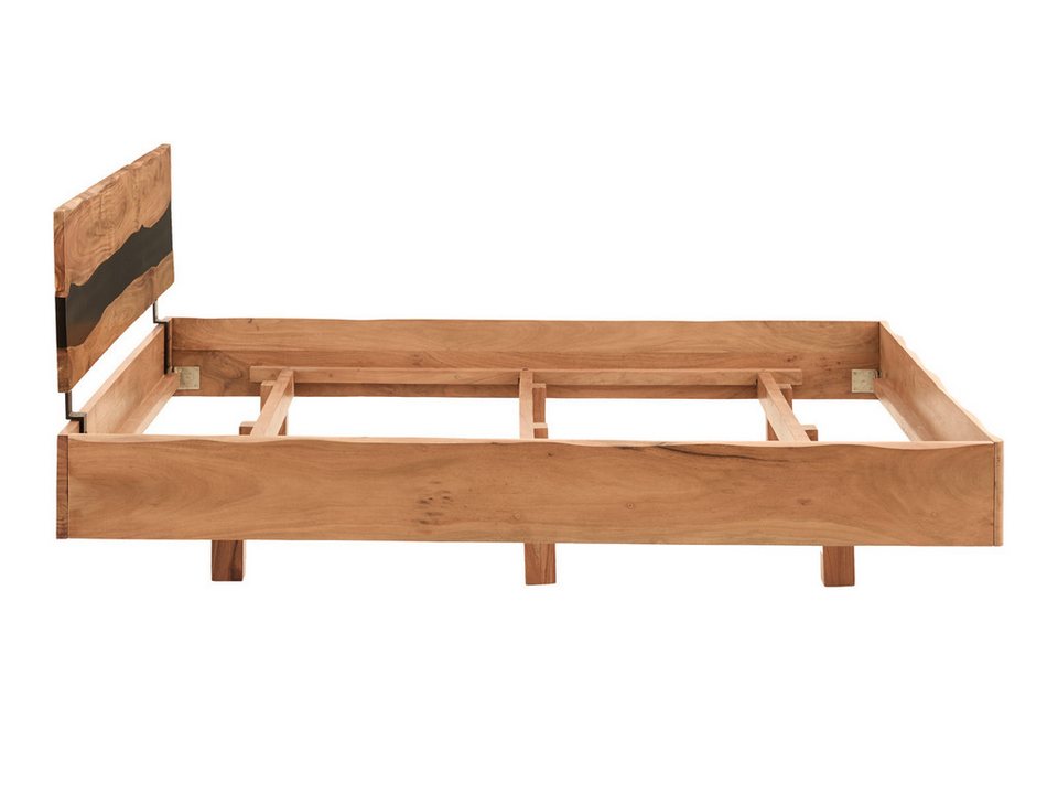 Japandi Doppelbett aus massivem Akazienholz