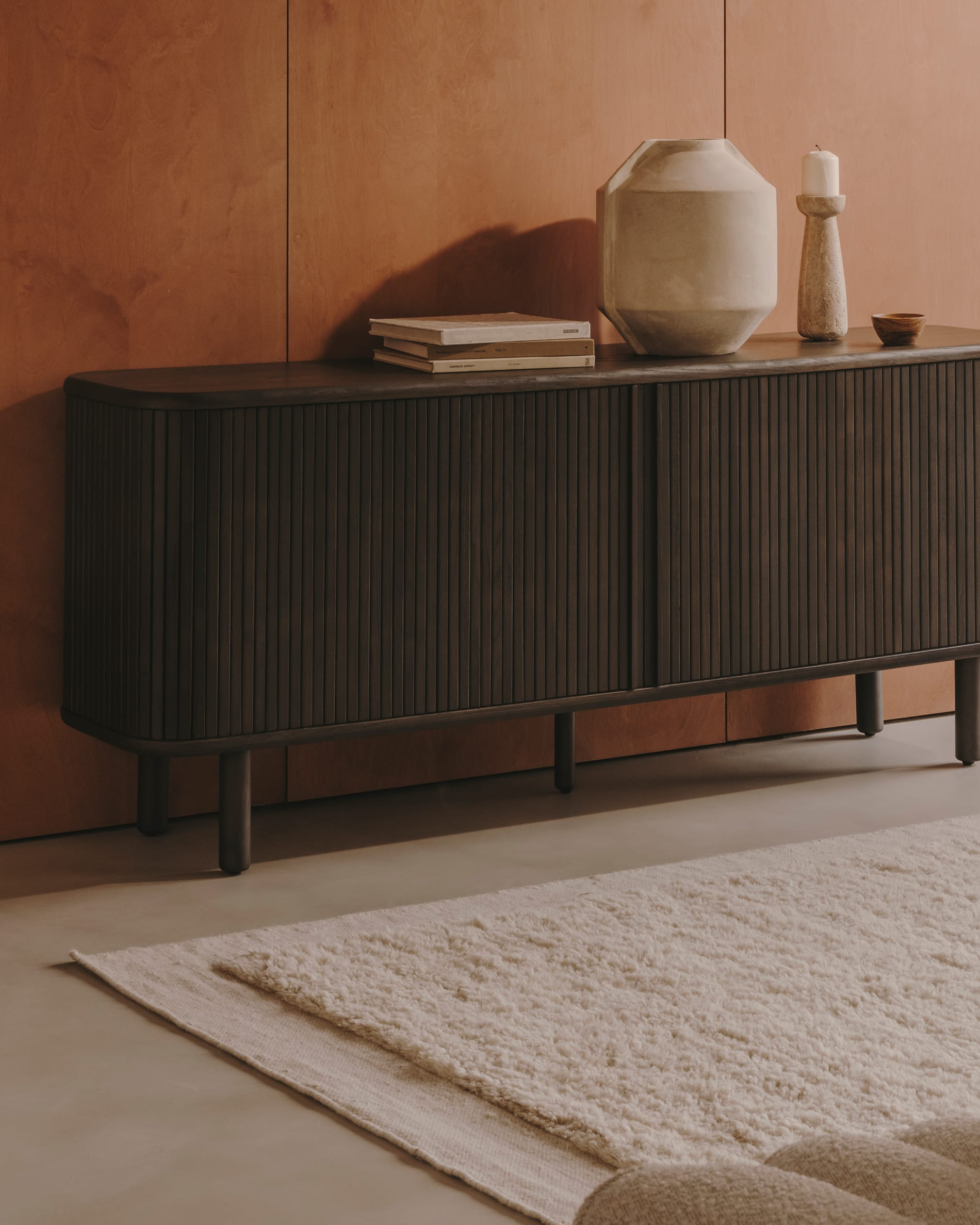 Weißer Woll-Teppich Japandi