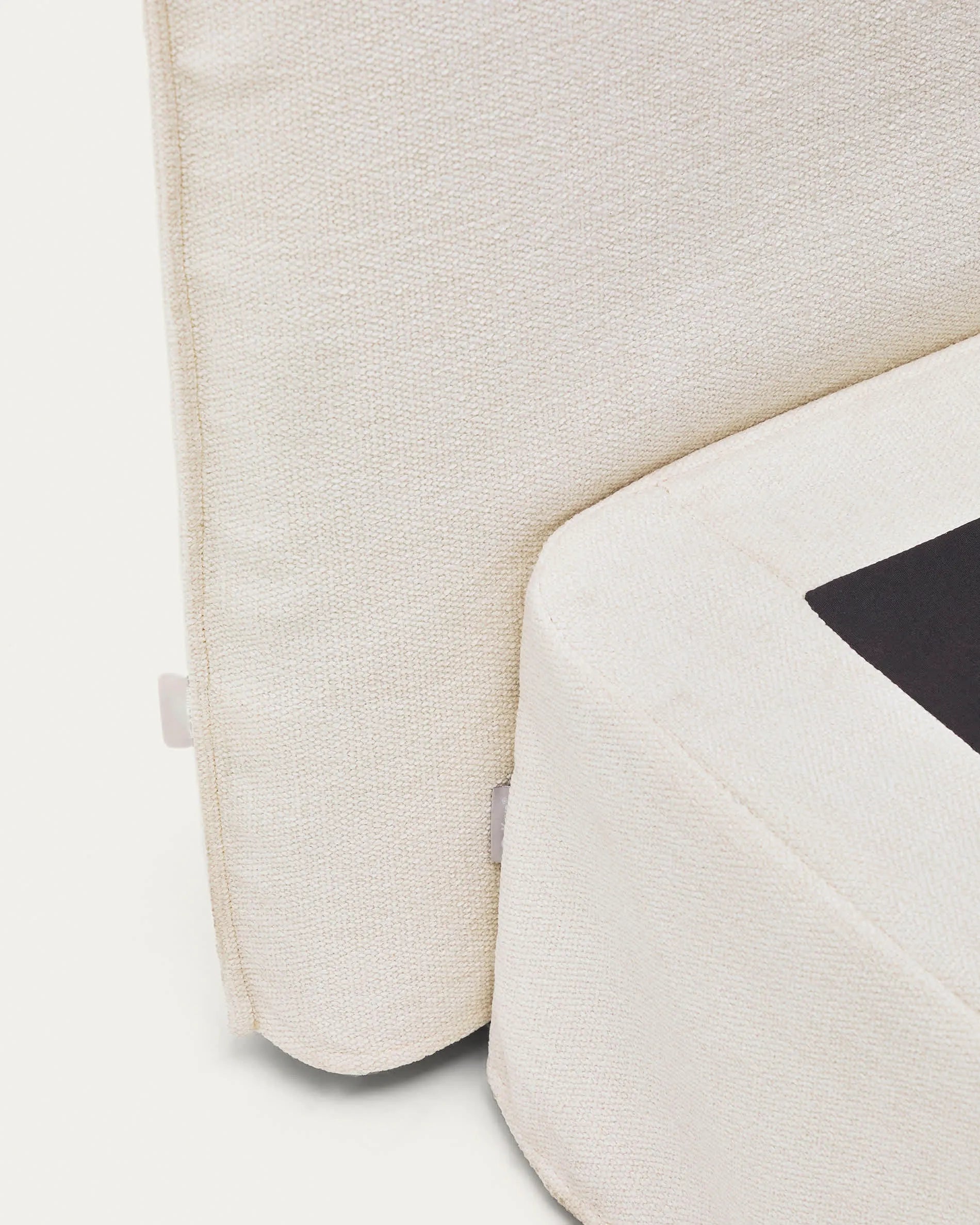 Weißes Chenille Japandi Bett 180x200cm