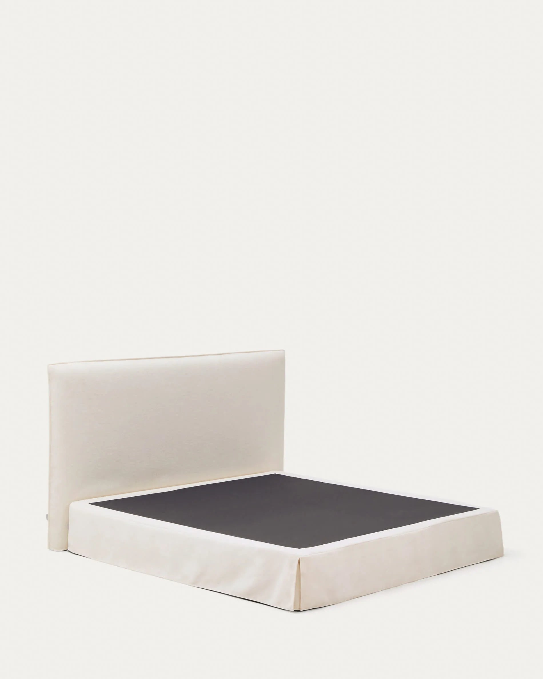 Weißes Chenille Japandi Bett 180x200cm