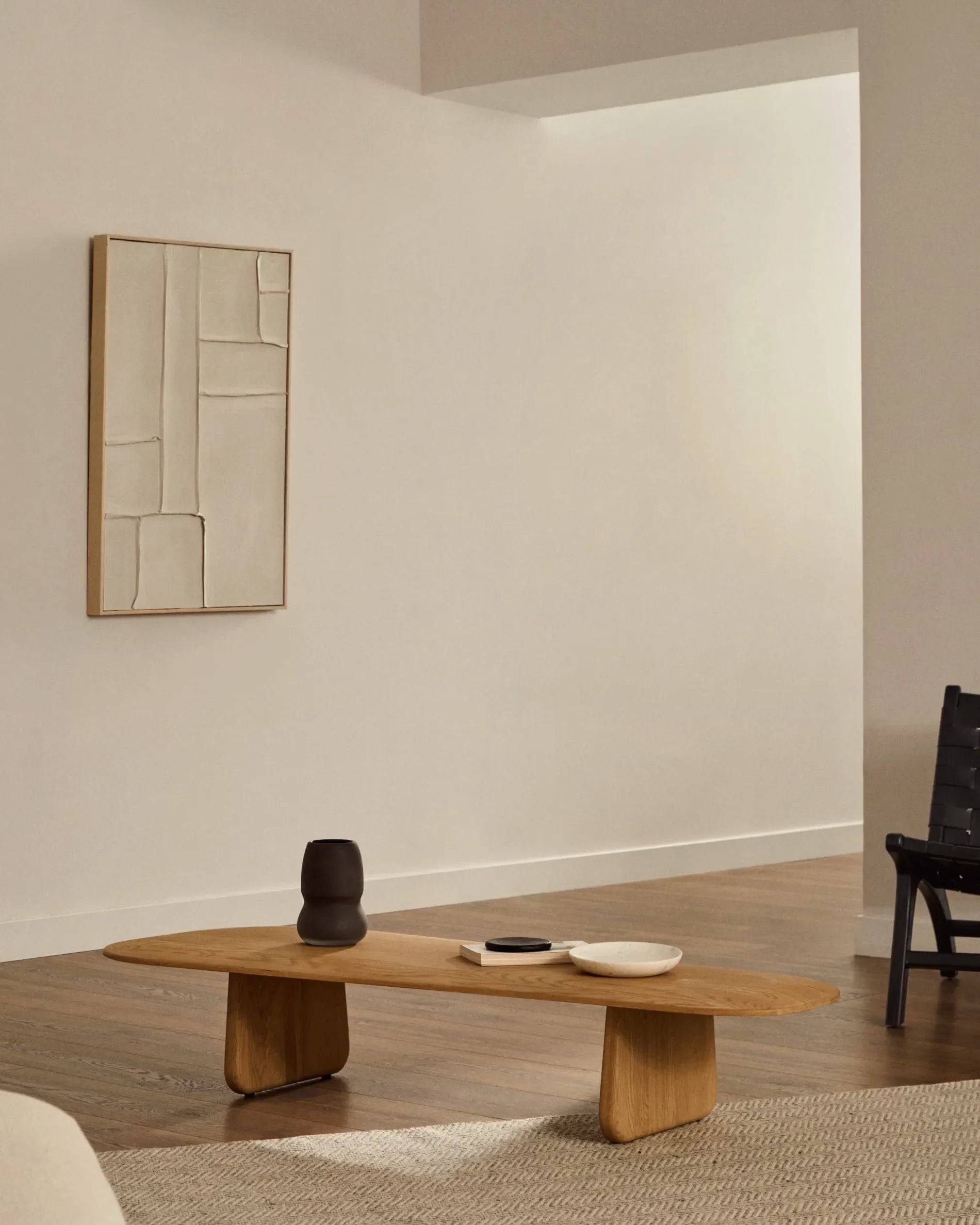 Couchtisch Japandi Helles Holz Organisch