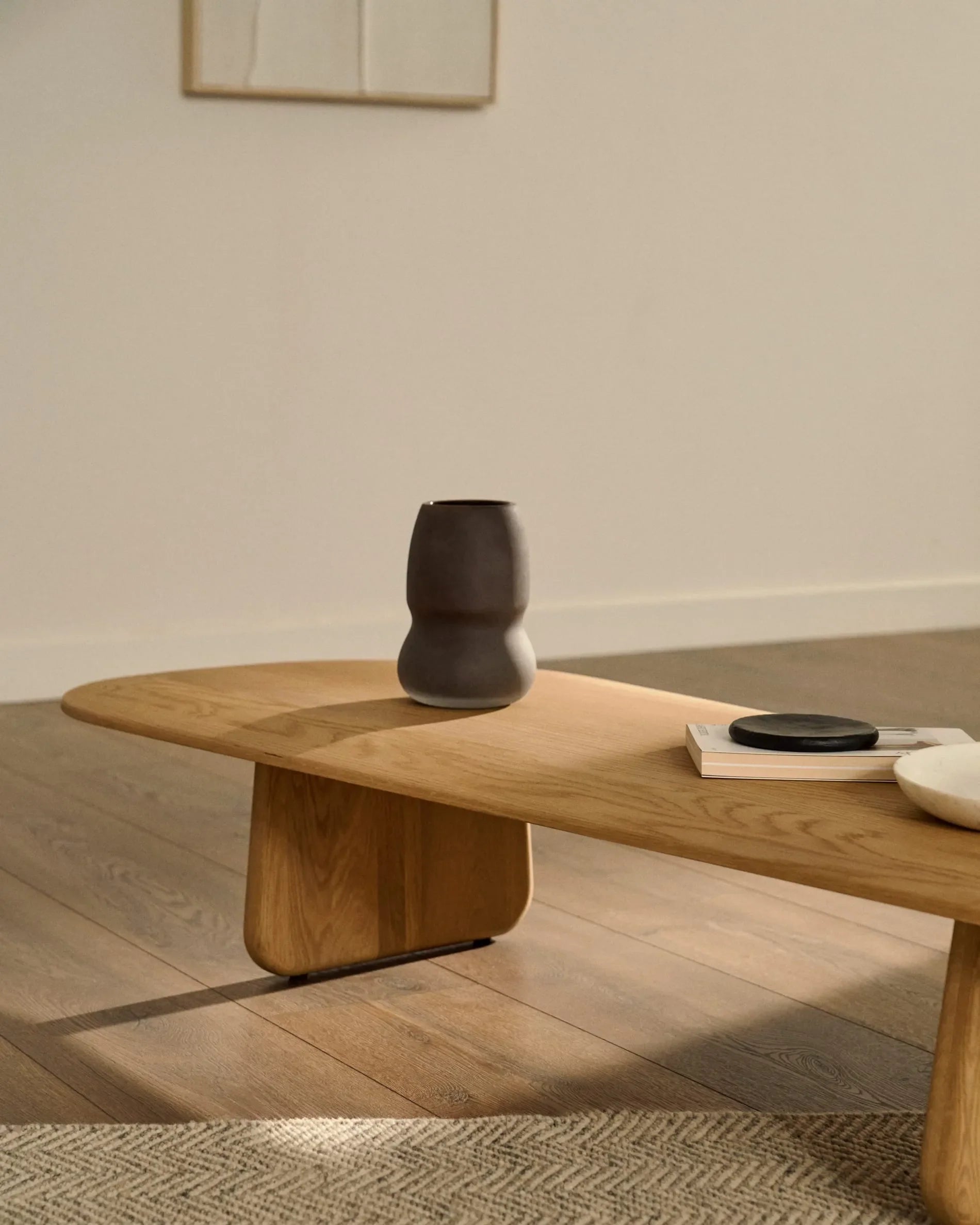 Couchtisch Japandi Helles Holz Organisch