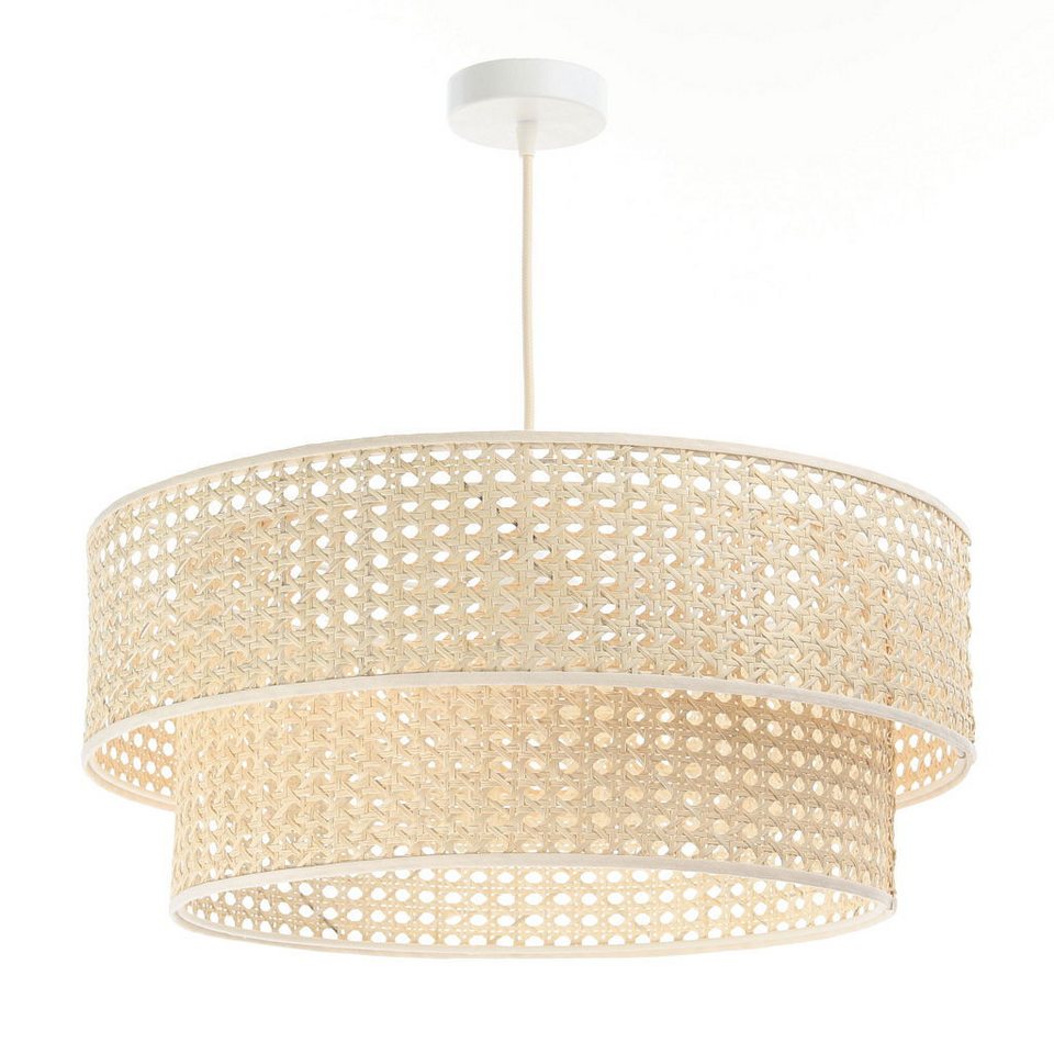 Japandi Rattan-Pendelleuchte im Flechtdesign