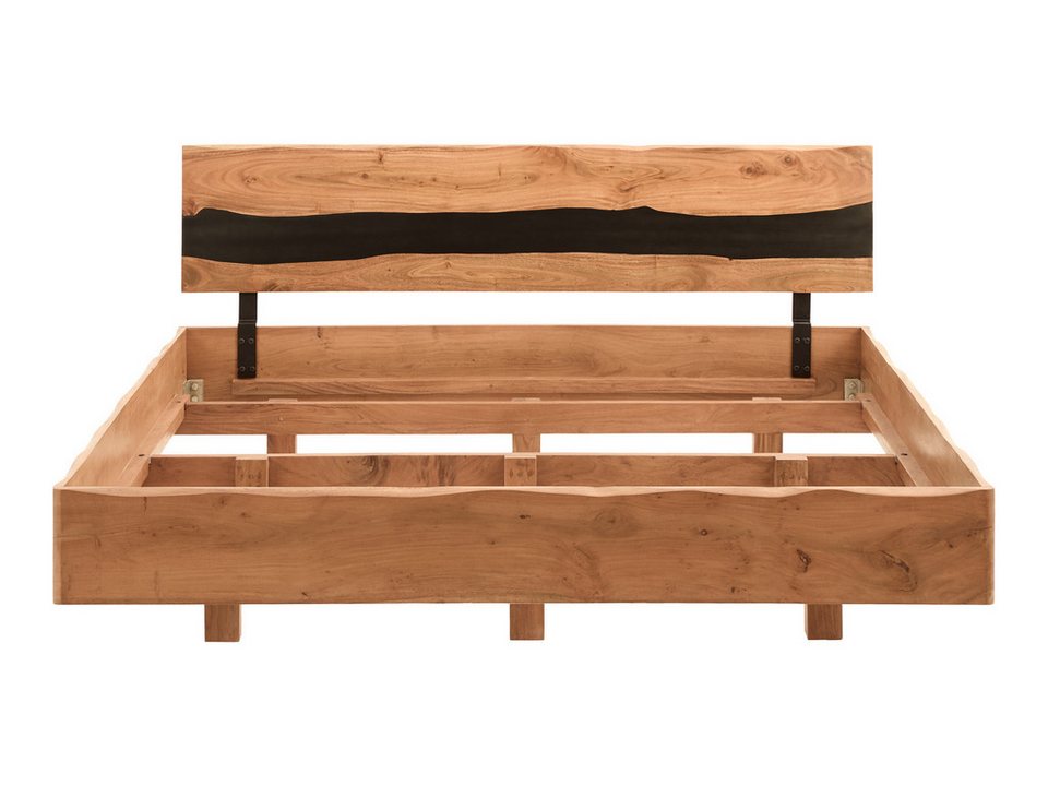 Japandi Doppelbett aus massivem Akazienholz