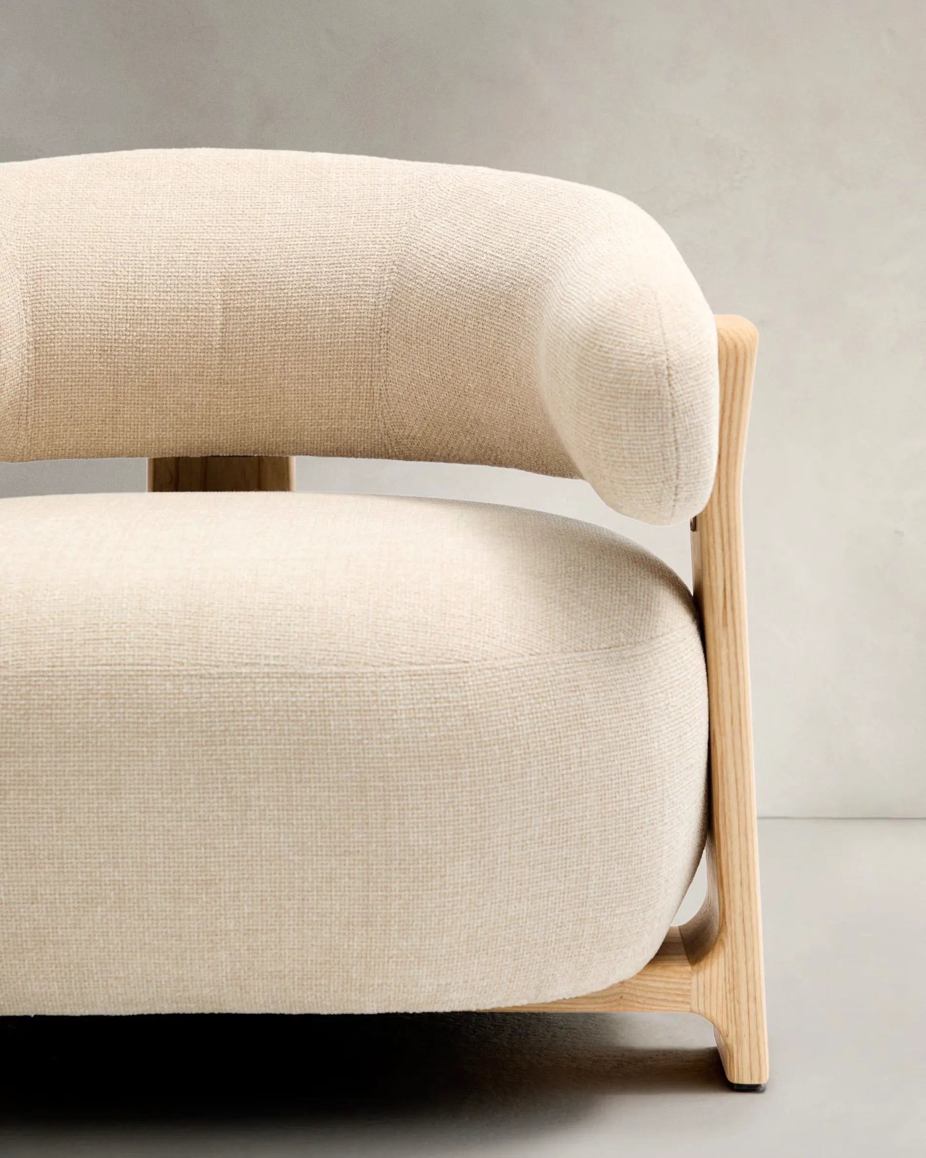 Sessel Japandi aus Naturholz Beige