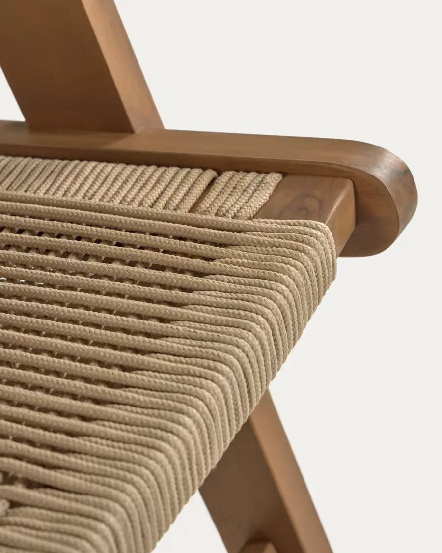 Dunkler Akazien Japandi Sessel