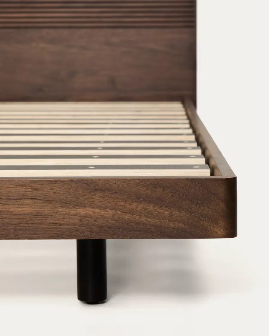 Japandi Bett 160x200cm Nussbaum Furnier