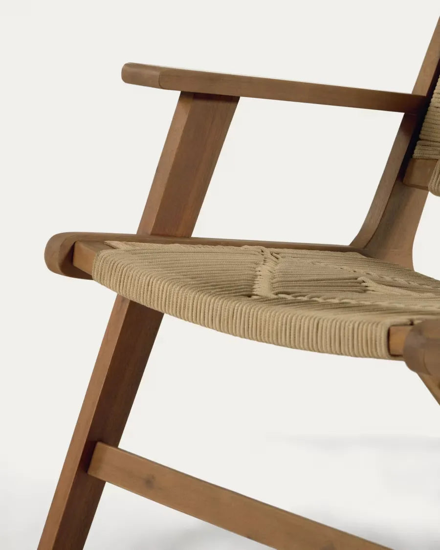 Dunkler Akazien Japandi Sessel