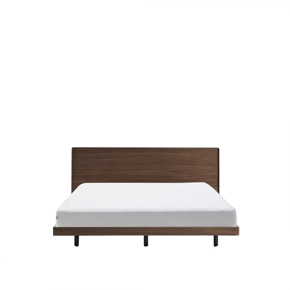 Japandi Bett 160x200cm Nussbaum Furnier