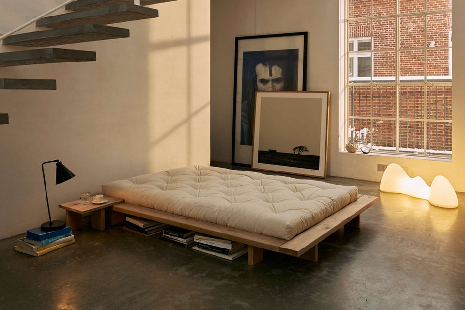 Japandi Futonbett aus massiver Eiche