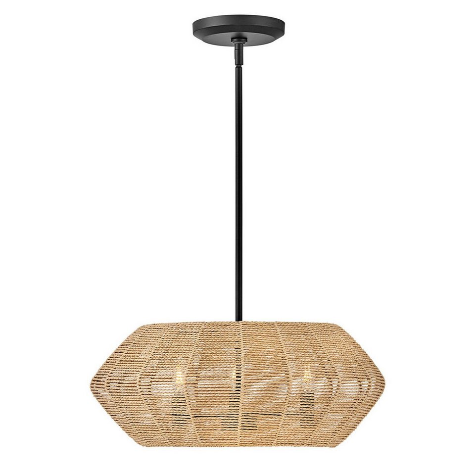 Japandi Rattan-Pendelleuchte mit Korbschirm