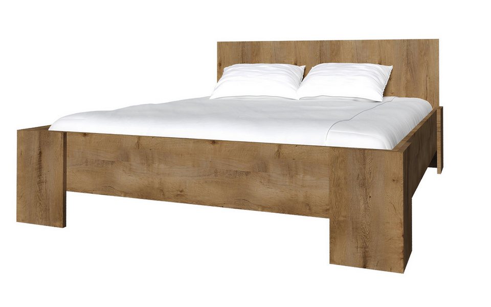 Japandi Polsterbett mit Holzdetails
